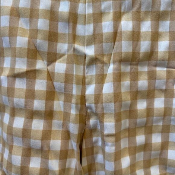 Who What Wear Womens Mustard & White Gingham Checkered Pants Size 4 - Picture 2 of 9